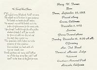  Funeral program for Perry Woodson Turner.